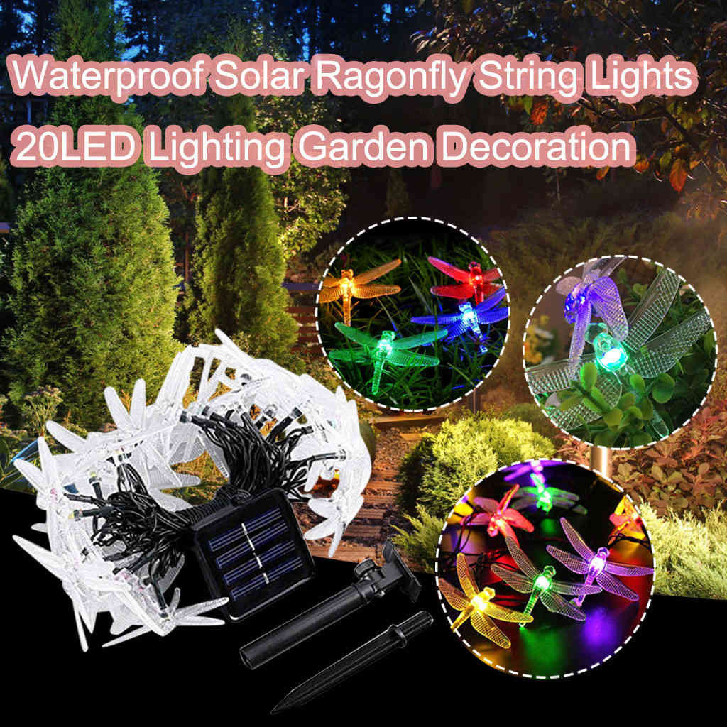 New 20/30 leds of solar crystal proof dwaterproof water rope lights garden lighting home landscape outdoors Christmas garden decoration