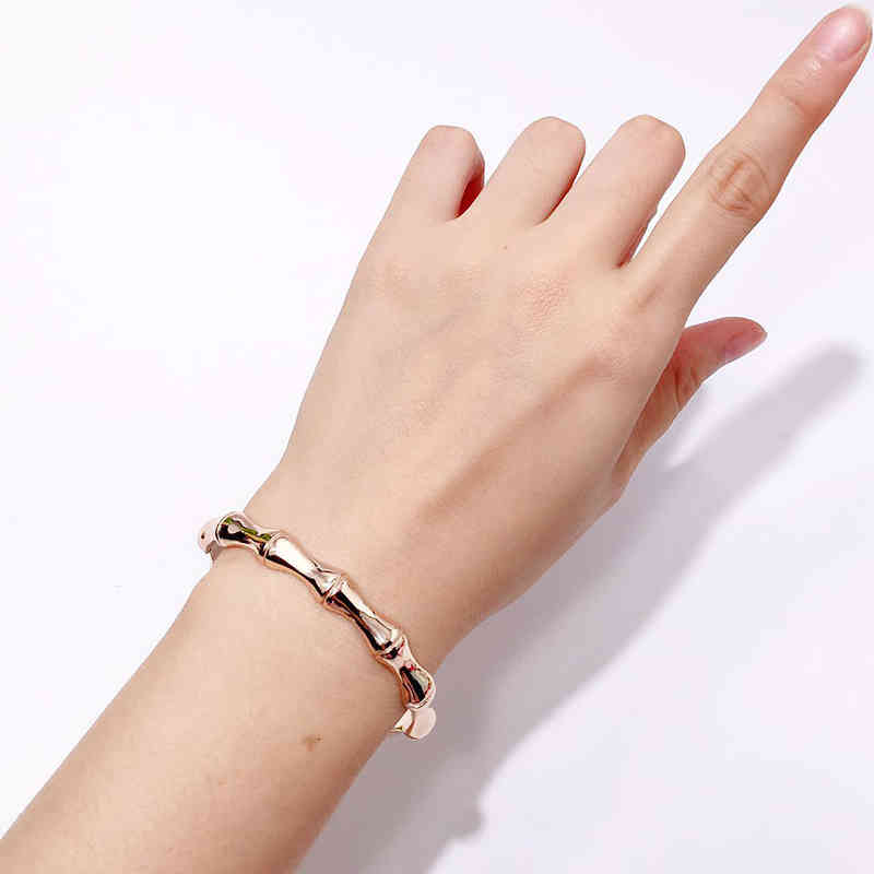 Charm Bracelets 09 Titanium Steel Jewelry Exquisite Fashion Smooth Bamboo Irregular Women's Bracelet