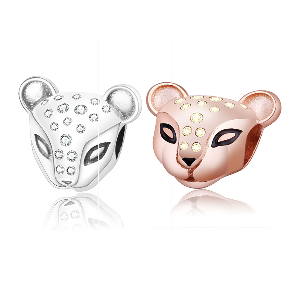 100% 925 Sterling Silver Bead Fit Original Charms Bracelet Sparkling Animal Head Lion Princess Lovely Jewelry for Making DIY Berloque