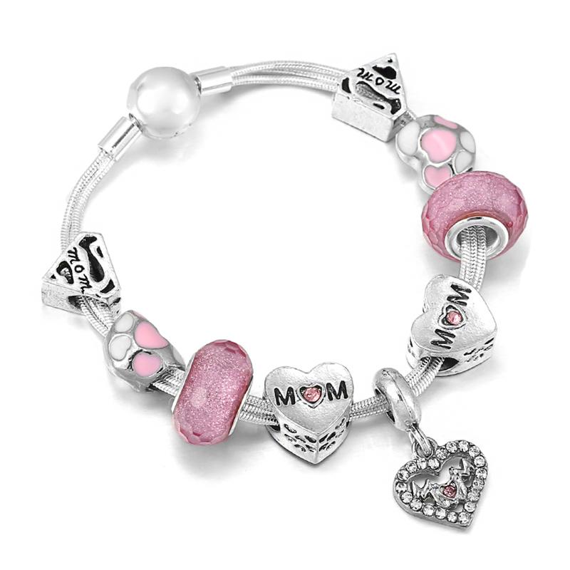 Charm Bracelets DIY Crystal Love Heart Pendant Bracelet Fit Brand Multi-layer For Mother Day's Romantic Pink Jewelry Gift, Golden;silver
Charm Bracelets DIY Crystal Love Heart Pendant Bracelet Fit Brand Multi-layer For Mother Day's Romantic Pink Jewelry Gift, Golden;silver