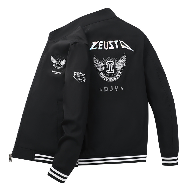 Embroidered 2021 new Korean fashion handsome TB spring and autumn tide men's jacket, Black
Embroidered 2021 new Korean fashion handsome TB spring and autumn tide men's jacket, Black