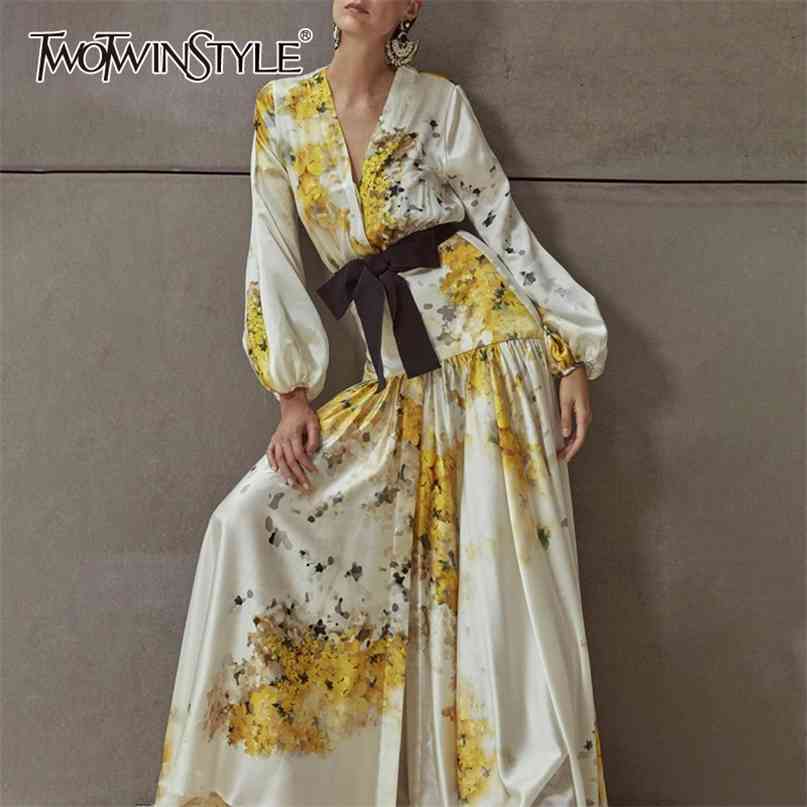 Casual Print Women Dress V Neck Lantern Long Sleeve High Waist With Sashes Hit Colro Ruched Dresses For Female 210520
Casual Print Women Dress V Neck Lantern Long Sleeve High Waist With Sashes Hit Colro Ruched Dresses For Female 210520