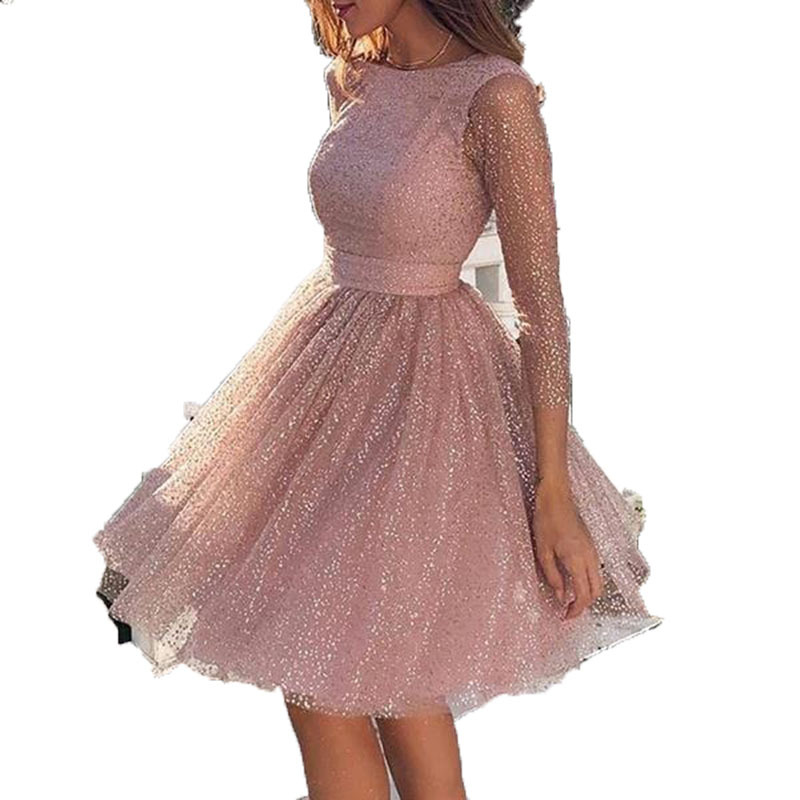 Ankle-length Arabic Evening Formal Dresses 2021 Sparkly Crystal Beaded Lace High Neck Long Sleeve Sequined Sexy Slit Occasion Prom Dress