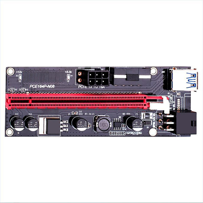 Golden 009S 008S PCI-E Pcie Riser Cables 1X 4x 8x 16x Extender Adapter Card SATA 15pin to 6 pin USB3.0 Cable