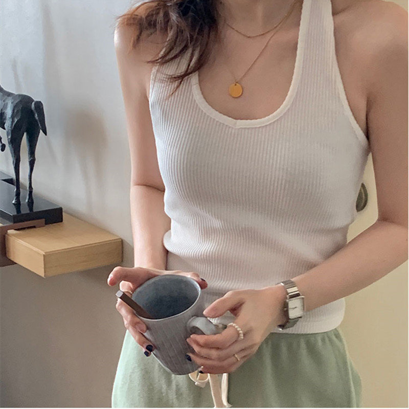 5 Soild Colors korean style camisole women Sexy Short tank top female summer sleeveless Halter crop tops womens (X1831) 210423