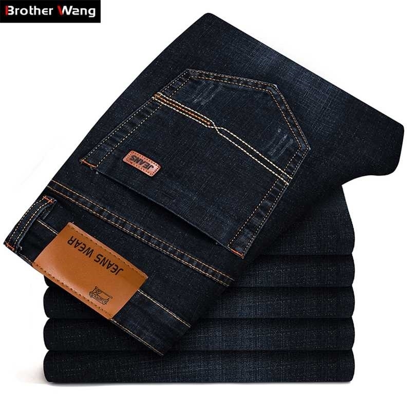Brother Wang Men's Fashion Business Jeans Classic Style Casual Stretch Slim Jean Pants Male Brand Denim Trousers Black Blue 211111, Thin-blue
Brother Wang Men's Fashion Business Jeans Classic Style Casual Stretch Slim Jean Pants Male Brand Denim Trousers Black Blue 211111, Thin-blue