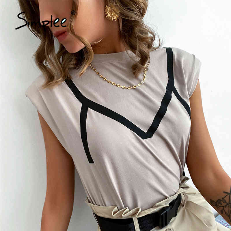 High Street sleeveless t shirt women Fashion female basic tops ladies chic oneck summer Casual streetwears 210406