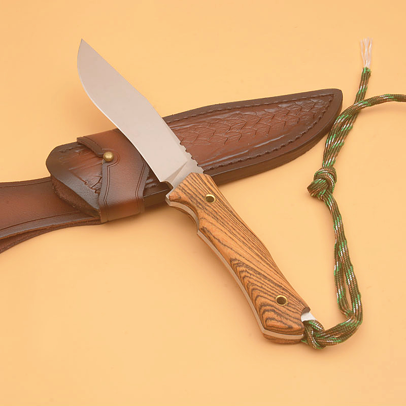 Survival Straight Knife 8Cr13Mov Satin Blade Full Tang Wenge Handle Fixed Blades Knives With Leather Sheath
Survival Straight Knife 8Cr13Mov Satin Blade Full Tang Wenge Handle Fixed Blades Knives With Leather Sheath
