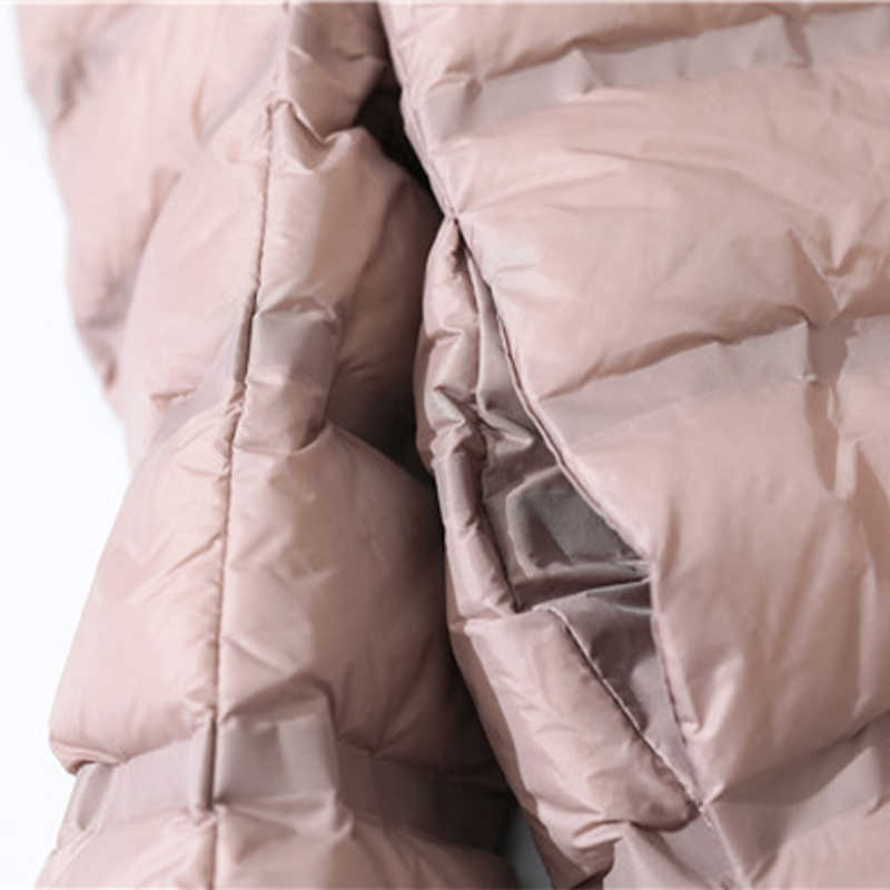 Women 90% Down Jacket Double Sided Stand Collar Female Coat Solid Single Breasted Winter Fashion Casual Lady Short Jackets 210819