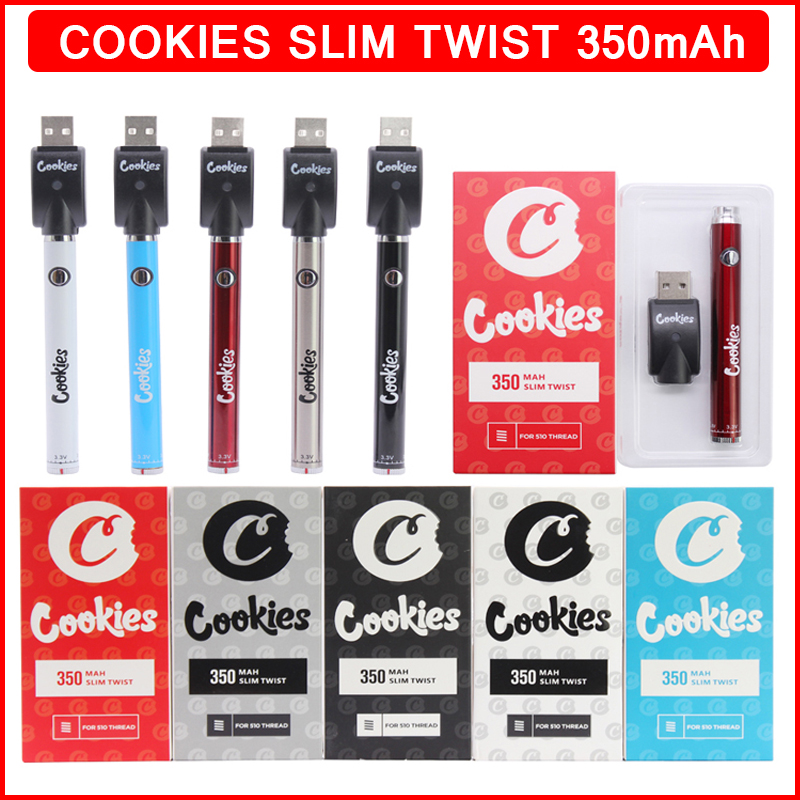 Cookies Twist Battery SF Slim 350mAh Bottom 3.3-4.8V Preheat VV Cartridge California Vape Pen for 510 Thread Carts
Cookies Twist Battery SF Slim 350mAh Bottom 3.3-4.8V Preheat VV Cartridge California Vape Pen for 510 Thread Carts