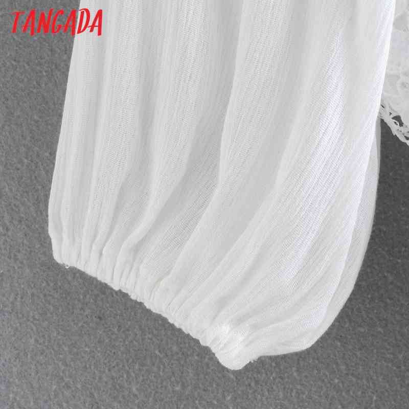 Summer Women White Lace Patchwork Hollow Out Short Sleeve Ladies Mini Dress Vestidos XN307 210416