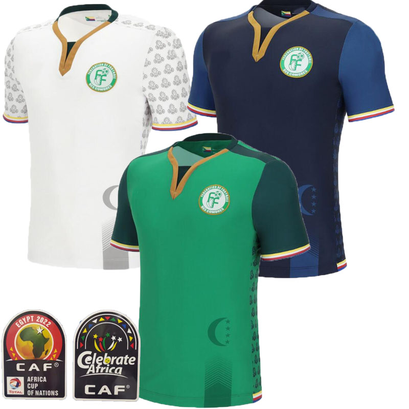 2021 2022 The Comoros soccer jersey 21 22 home green away white third blue Faïz Selemani El Fardou Ben Youssouf M'Changama Fouad Bachirou football shirts
2021 2022 The Comoros soccer jersey 21 22 home green away white third blue Faïz Selemani El Fardou Ben Youssouf M'Changama Fouad Bachirou football shirts