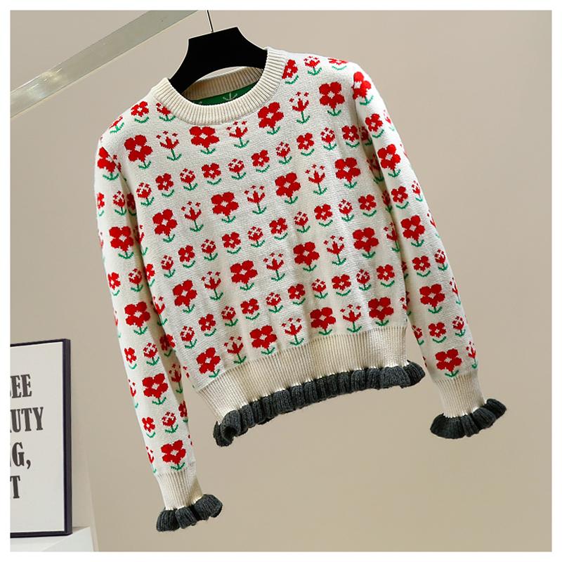 Women's Sweaters Fashion Contrast Color Hem Round Neck Pullover Sweater For Women Sweet Pleated Jacquard Knitting Top Female Winter, White;black
Women's Sweaters Fashion Contrast Color Hem Round Neck Pullover Sweater For Women Sweet Pleated Jacquard Knitting Top Female Winter, White;black