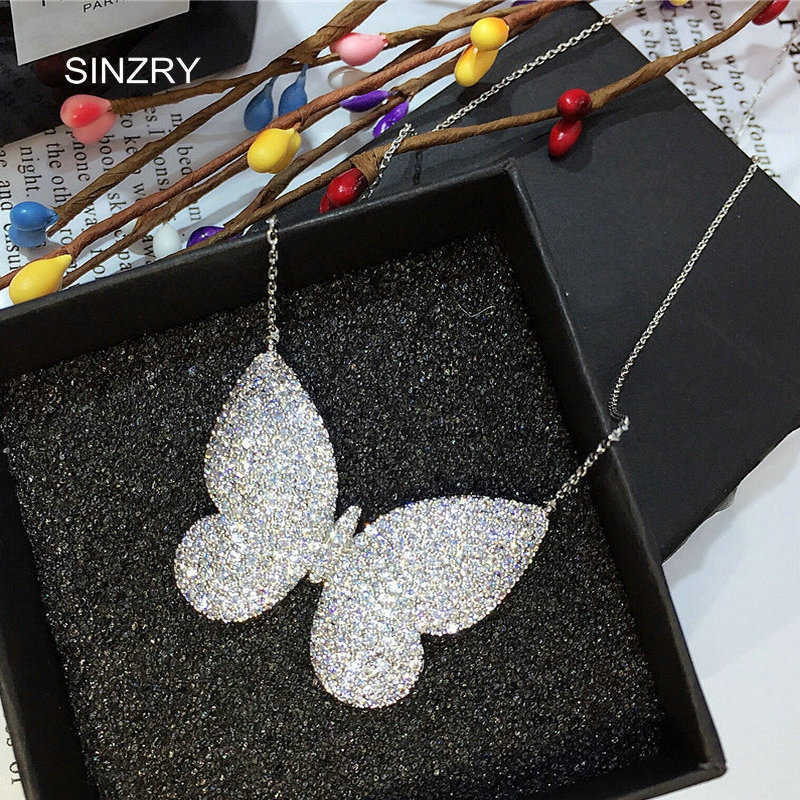 SINZRY brand micro paved cubic zircon pendant necklaces clear white butterfly brilliant chokers necklaces for women X0707
SINZRY brand micro paved cubic zircon pendant necklaces clear white butterfly brilliant chokers necklaces for women X0707