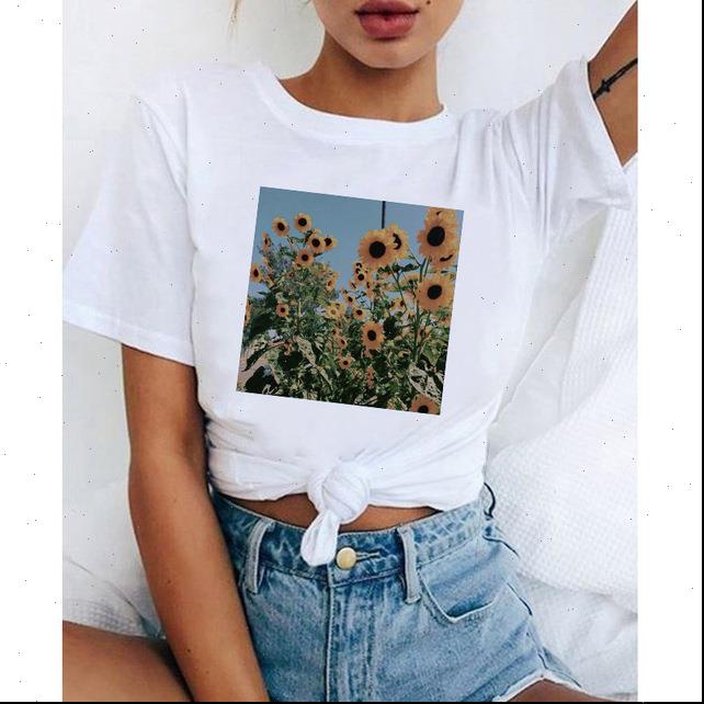 summer fashion sunflower p print women korean style 90s young girls casual cotton tee, White
summer fashion sunflower p print women korean style 90s young girls casual cotton tee, White