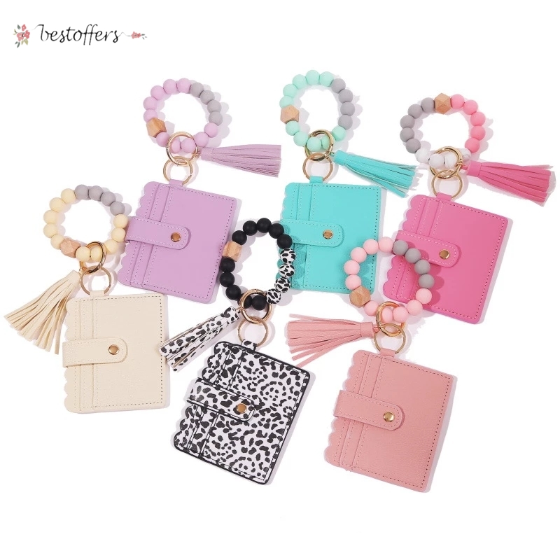 US Stock Fashion PU Leather Bracelet Wallet Keychain Party Favor Tassels Bangle Key Ring Holder Card Bag Silicone Beaded Wristlet Keychains Handbag FY3399 B0303
US Stock Fashion PU Leather Bracelet Wallet Keychain Party Favor Tassels Bangle Key Ring Holder Card Bag Silicone Beaded Wristlet Keychains Handbag FY3399 B0303