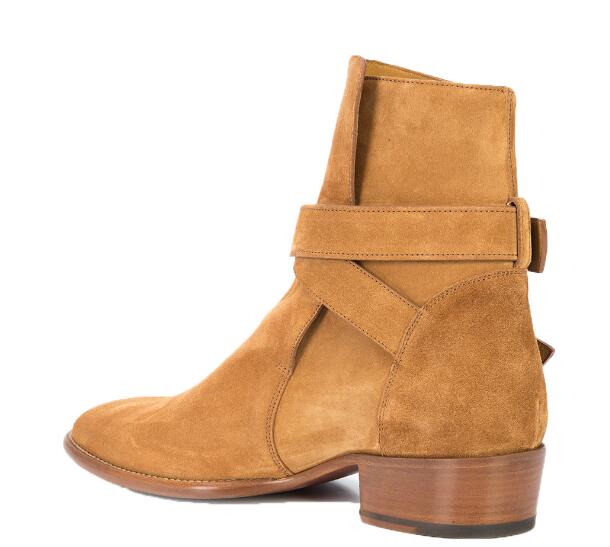 Suede Buckle Biker Wyatt Boots Winter Men Cowboy Boooties Chelse Shoes