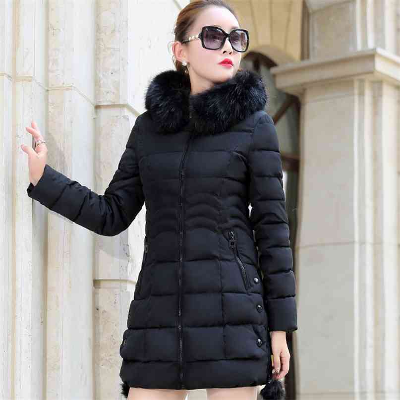 Faux Fur Parkas Women Down Jacket Plus Size Womens Thicken Outerwear hooded Winter Coat Female Cotton padded 210607, Black
Faux Fur Parkas Women Down Jacket Plus Size Womens Thicken Outerwear hooded Winter Coat Female Cotton padded 210607, Black