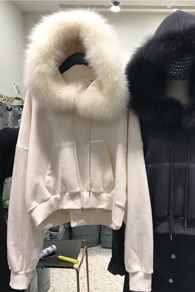 Nomikuma Autumn Winter Fleece Women Hoodies Causal Fur Hooded Pullover Sweatshirt New Korean Pocket Top Jumpers 6D491 210427