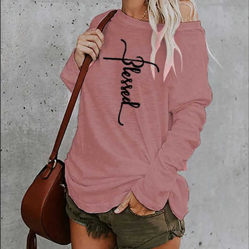 New Women White T-shirt Casual Long Sleeve Letter Printed Aesthetic Plus-size Tops Ladies Harajuku Cotton Pullover Tees 0versize X0628