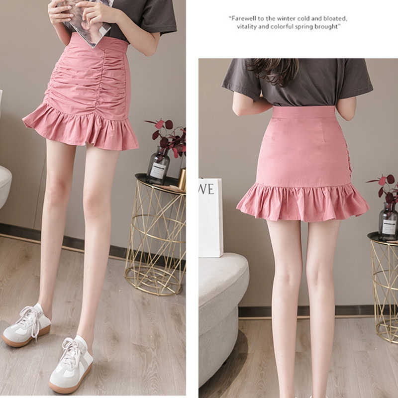 shintimes Faldas Mujer Moda High Waist Floral A-Line Skirts Women Summer Korean Sexy Short Kawaii Mini Skirt Woman Clothes 210619