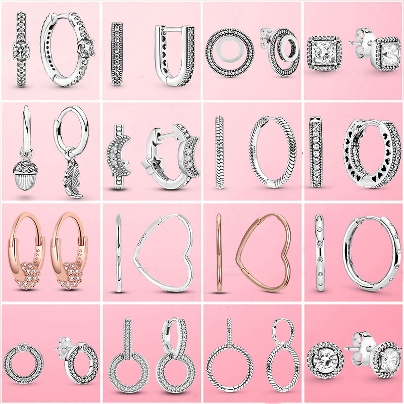 Real 925 Sterling Silver Daisy Pave Moon & Star Earring Round Hoop Stud Earrings For Women Jewelry Gift For Girlfriend Wife
Real 925 Sterling Silver Daisy Pave Moon & Star Earring Round Hoop Stud Earrings For Women Jewelry Gift For Girlfriend Wife