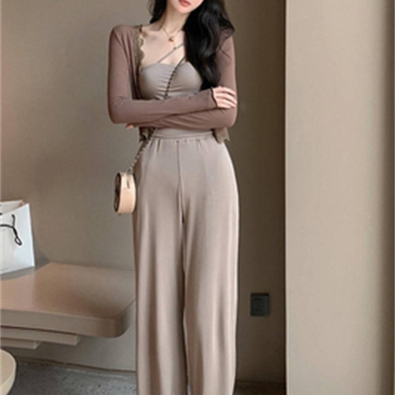 Pant's trousers ninth pants spring and autumn beam mouth all-match casual sports loose slim fit 211124
