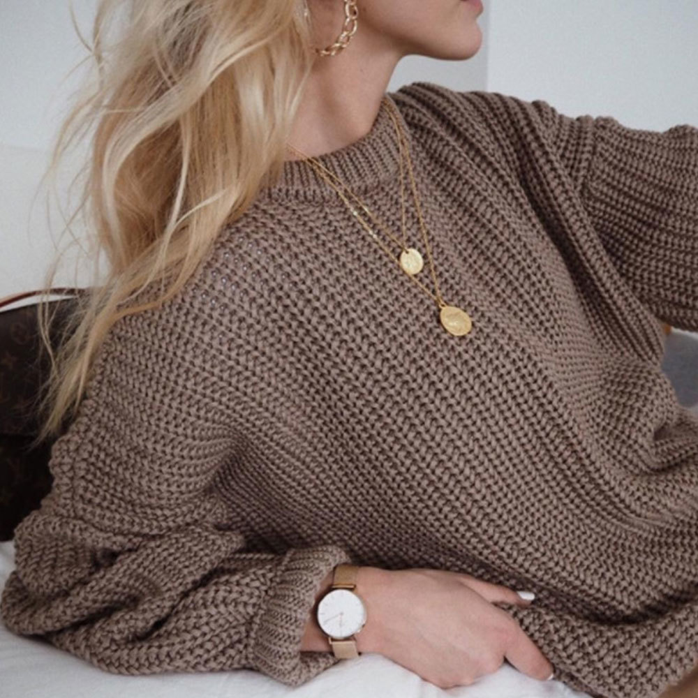 Winter Elegant Oversized Sweater Women Batwing Sleeve Loose O Neck Pullover Solid Cashmere Soft Jumpers Tops 210428