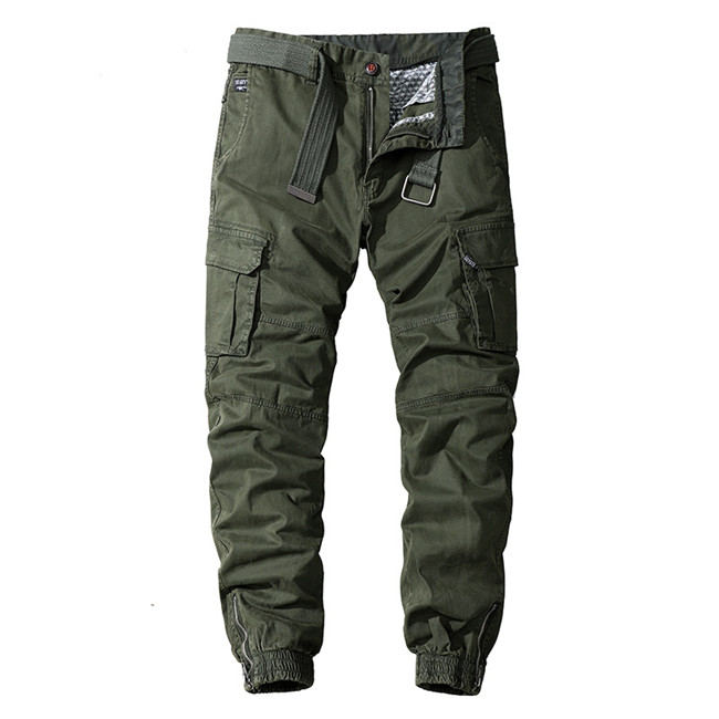Men's Cotton Cargo Pants - Multi-Pocket Tactical Hiking Trekking Sweatpants, Casual Outdoor Combat Trousers, 5 Colors B4