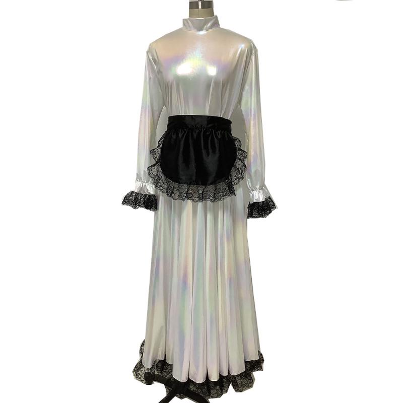Casual Dresses Sissy Maid Metallic Long Dress Puff Sleeve Laser Crossdresser Plus Size Unisex Pleated With Apron Female Cosplay Costume, White
Casual Dresses Sissy Maid Metallic Long Dress Puff Sleeve Laser Crossdresser Plus Size Unisex Pleated With Apron Female Cosplay Costume, White