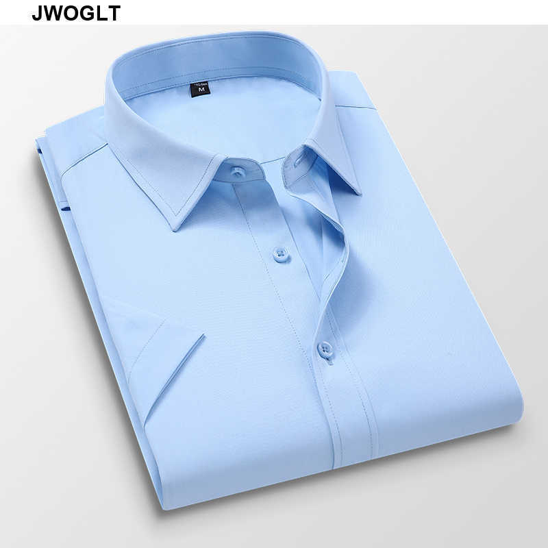 40kg-130kg Summer Men's Casual Short Sleeved Shirt White Black Male Slim Fit Shirt For Men Social Dress Shirts 6XL 7XL 8XL 210528