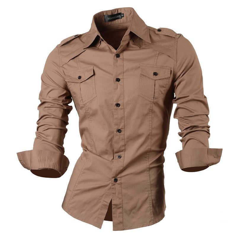 jeansian Spring Autumn Features Shirts Men Casual Jeans Shirt Arrival Long Sleeve Slim Fit Male 8001 210721
