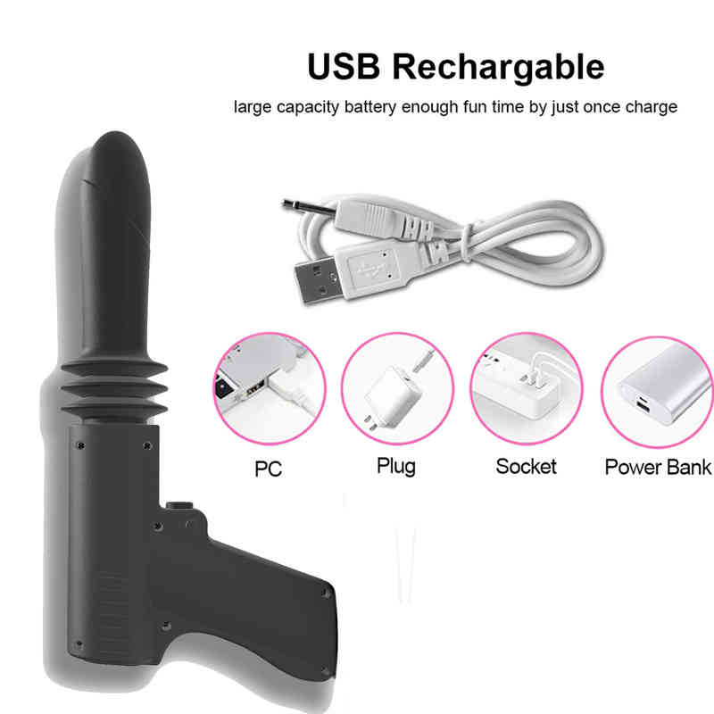 Sex Gun Dildo Massager Adult Toy Automatic Telescopic Vibrator Machine for Women Men G Spot Anal Pussy Masturbation 220115