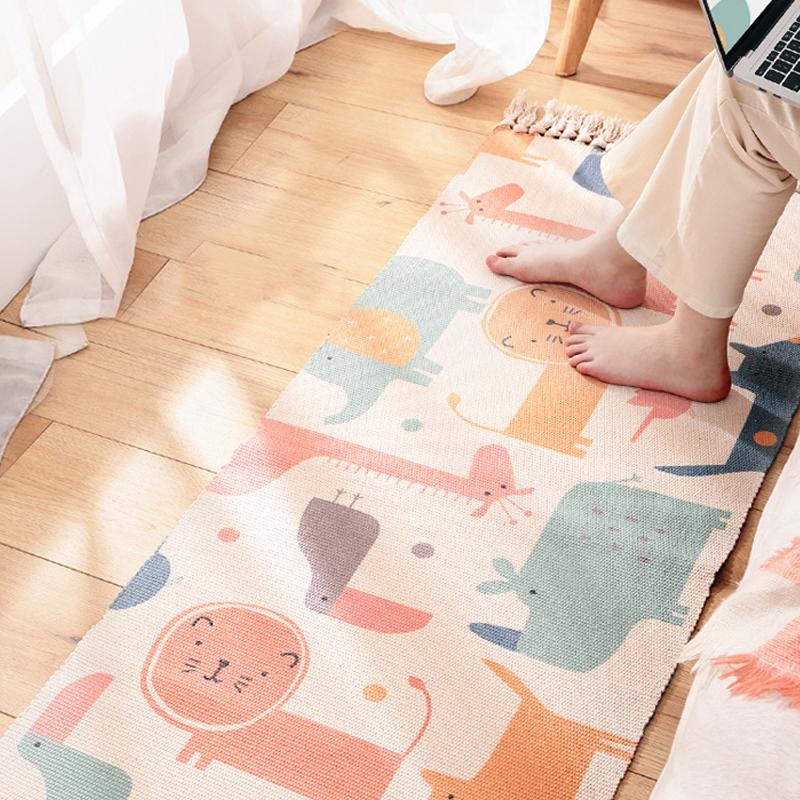 Nordic Animals Hand-woven Floor Mat Home Decor Bedroom Decoration Non-slip Bedside Carpet Area Rug Tassel Cotton Long Strip Rugs Carpets
Nordic Animals Hand-woven Floor Mat Home Decor Bedroom Decoration Non-slip Bedside Carpet Area Rug Tassel Cotton Long Strip Rugs Carpets