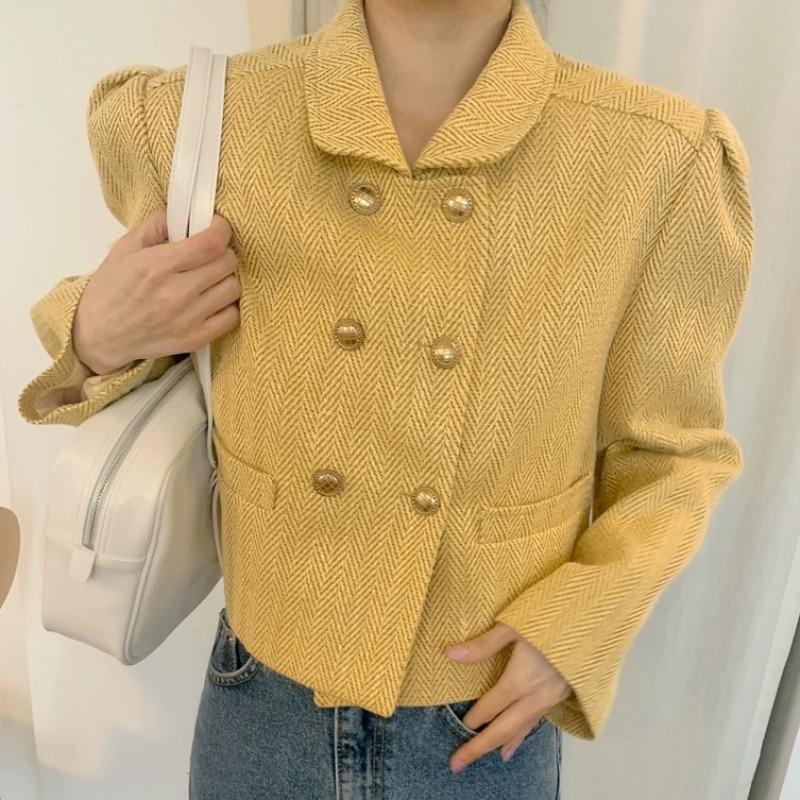 Women's Jackets Korean Chic Fashion Vintage Long Sleeve Lapel Yellow For Women Loose Autumn Double-breasted Cardigan Crop Coat Doll, Black;brown
Women's Jackets Korean Chic Fashion Vintage Long Sleeve Lapel Yellow For Women Loose Autumn Double-breasted Cardigan Crop Coat Doll, Black;brown
