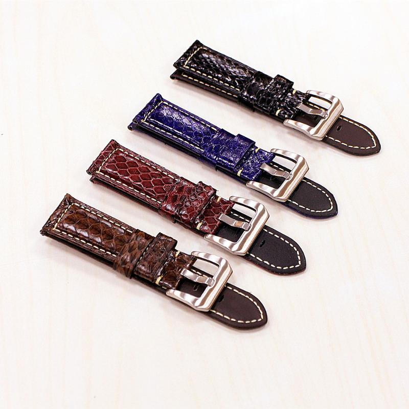 Watch Bands Fashion Handmade 20mm 22mm 24mm Black Blue Snake Skin Leather Watchband For PAM Amry Military Strap Bracelet
Watch Bands Fashion Handmade 20mm 22mm 24mm Black Blue Snake Skin Leather Watchband For PAM Amry Military Strap Bracelet