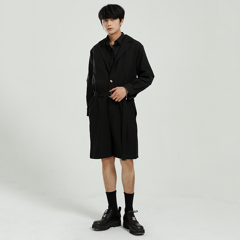 IEFB Men's Clothing Loose Overalls Spring Summer Fashion Korean Solid Color Short Sleeve Jumpsuit 9Y5851 210524