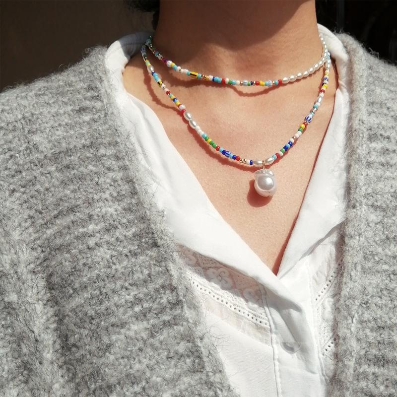 Chokers Autumn And Winter Fashion Beaded Pearl Rice Necklace Women's Handmade Color DIY Long Clavicle Chain French Sweater
Chokers Autumn And Winter Fashion Beaded Pearl Rice Necklace Women's Handmade Color DIY Long Clavicle Chain French Sweater