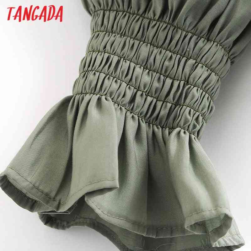 Women Retro Ruffles Solid Romantic Blouse Long Sleeve Chic Female Shirt Tops 3A25 210416