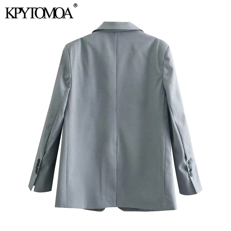 Women Fashion Single Button Loose-Fitting Blazer Coat Long Sleeve Pockets Female Outerwear Chic Veste 210420