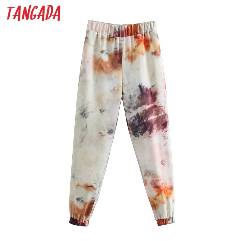 Women Floral Print Long Pants Big Strethy Waist Female Casual Trousers 5Z78 210416