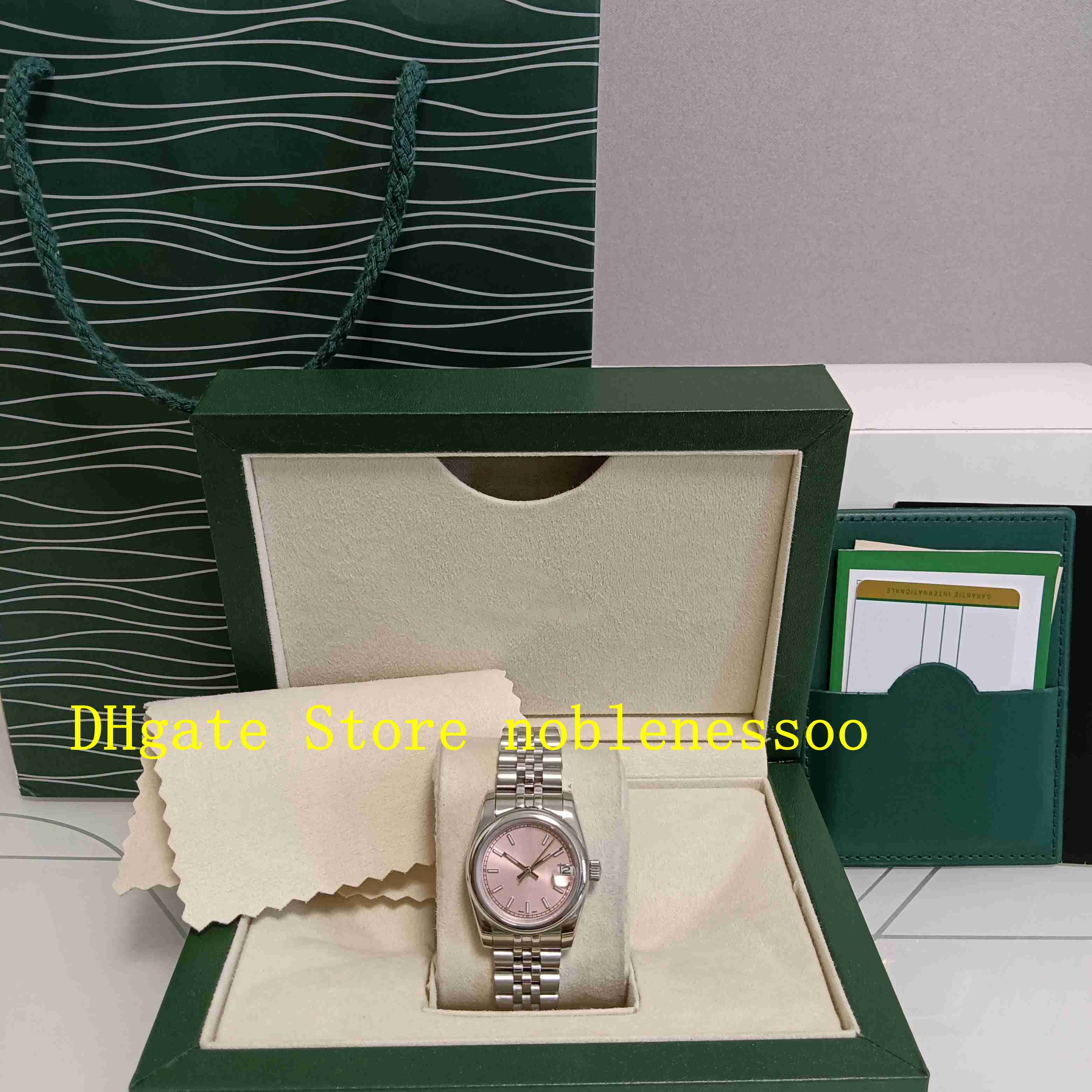 4 Color Real Photo With Original Box 31mm Ladies Watches Women's Pink Dial Black Roman Mop Diamond Oyster Oyster Bracelet Automatic Mechanical Lady Women Watch, 01
4 Color Real Photo With Original Box 31mm Ladies Watches Women's Pink Dial Black Roman Mop Diamond Oyster Oyster Bracelet Automatic Mechanical Lady Women Watch, 01