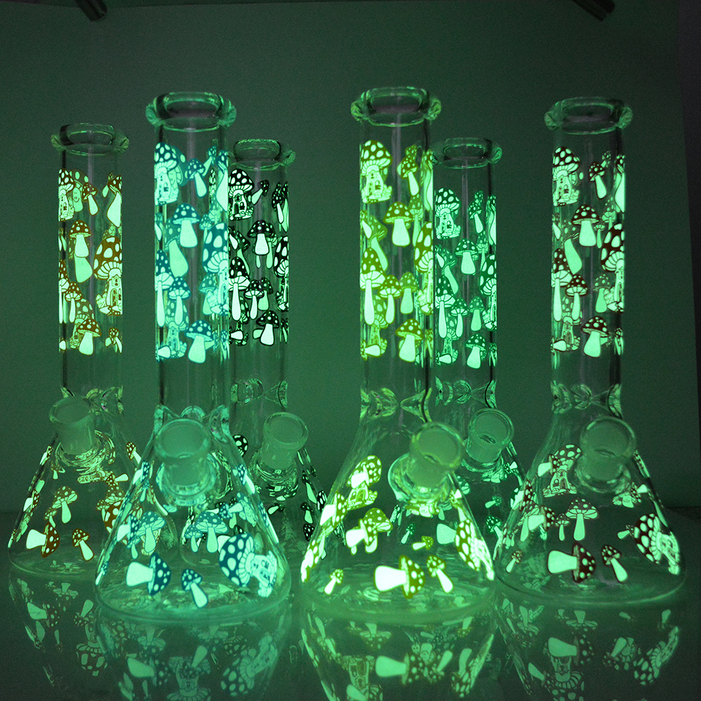 Mushroom borosilicate Glass Beaker Bong 10 Inch Glow In The Dark Hookah 5mm Dab Oil Rigs Tall Thick Recycler Big Water Pipes With Downsteam And Bowl
Mushroom borosilicate Glass Beaker Bong 10 Inch Glow In The Dark Hookah 5mm Dab Oil Rigs Tall Thick Recycler Big Water Pipes With Downsteam And Bowl