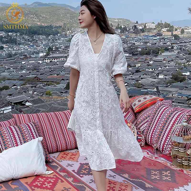 Summer Embroidery Hollow Out Dress Women Vintage Sexy V-Neck Loose Slim Mujer Casual Lantern Short Sleeve Party Dresses 210520, Photo color
Summer Embroidery Hollow Out Dress Women Vintage Sexy V-Neck Loose Slim Mujer Casual Lantern Short Sleeve Party Dresses 210520, Photo color