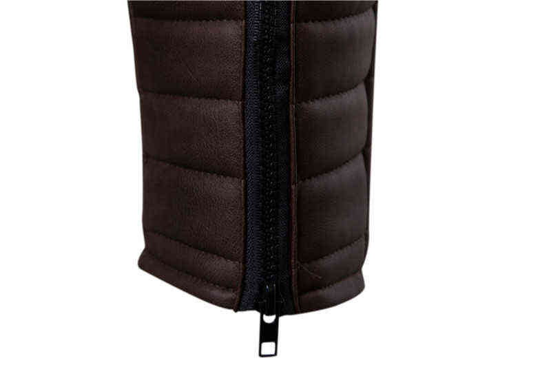 Obique Zipper Motorcycle Leather Jacket Men Stylish Striped Winter Windproof Casaco Masculino PU Leather Jackets Coats Mens 211111