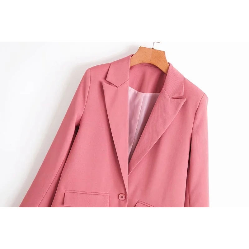 vintage women long jackets autumn office ladies suits fashion female red single button casual girls 210430