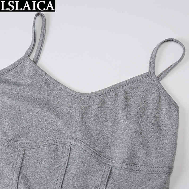 Romper Backless Solid Color High Waist Sling Sexy Knitted Overalls for Women Streetwear Casual Fashion Jumpsuits and Rompers 210520