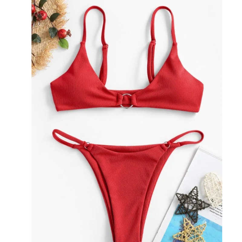 Women Solid Sexy Swimwear Push Up Bikini Set Female Summer Bathing Beachwear Swimsuit Lady Two-piece Beach Swim Suit 210625