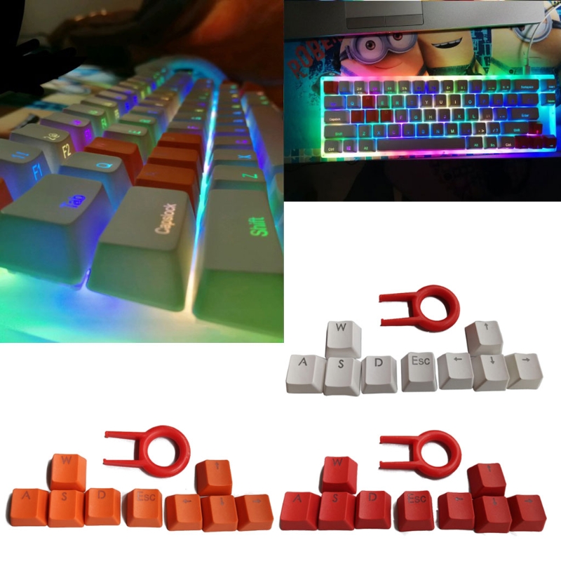 9 Keys PBT Backlit Keycaps WASD/ESC/Direction Cherry MX Keycaps With Key Cap Puller For MX Switches Backlit Mechanical Gaming
