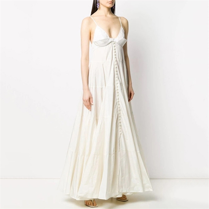 Fashionable And Elegant Dress Female V-Neck Button Sleeveless Powder Pink Strap High Waist Wrinkled Summer 210525, White
Fashionable And Elegant Dress Female V-Neck Button Sleeveless Powder Pink Strap High Waist Wrinkled Summer 210525, White